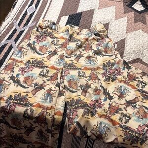 Cowboy Print Flare Pants